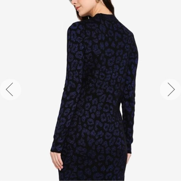 BANANA REPUBLIC leopard print metallic stretch knit sweater dress, size S - Picture 14 of 16